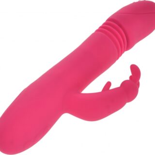 Vibrator Rabbit Thrusting&Vibrating, Silicon, USB, Roz, 22 cm