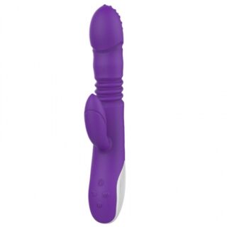Vibrator Iepuras Thrusting&Heating Ava, 12 Moduri Vibratii, Silicon, Mov, 23 cm
