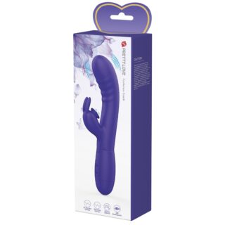 Cerberus Youth Rabbit Vibrator, Vibrating&Licking, Silicone, USB, Purple, 20.6 cm