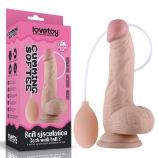 Soft Ejaculation Cock With Ball 8” Flesh