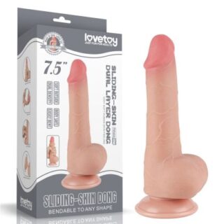 DILDO 7.5'' SLIDING SKIN DUAL LAYER DONG FLESH (19.5cm)