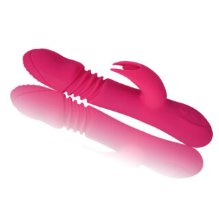 Vibrator Rabbit Heating 3 Modes Thrusting 7 Modes Vibrating Silicon USB Roz Inchis 24 cm