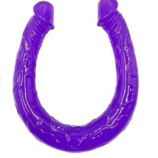 Dildo Dublu Pleasure Link, TPR, Violet, 43 cm