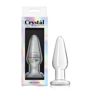 Crystal Premium Glass Tapered Anal Plug Medium Clear