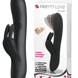 Vibrator Pretty Love Dylan, 7+4 Moduri Stimulatoare, Silicon, USB, Negru, 21 cm