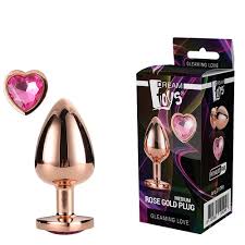 Metalic Gleaming Love Rose Gold Plug Large