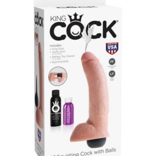 Dildo care ejaculeaza King Cock Natural 23 cm
