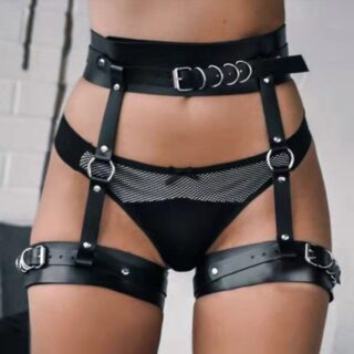 Sistem Harness Legs Garter Erotic Negru