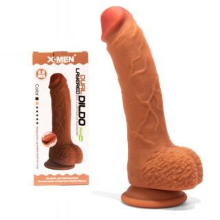 X-MEN Silicon Dual Layered Dildo Brown 22.5cm