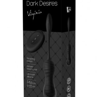 Ou Vibrator Virginia Thrusting&Vibrating Remote Control Silicon USB Negru 18.6 cm