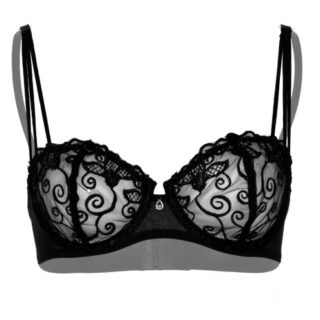 Sutien Sexy cu Broderie Negru 75 B