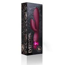 Vibrator Rabbit EveryGirl 10 Moduri Vibratii USB Silicon Burgundy