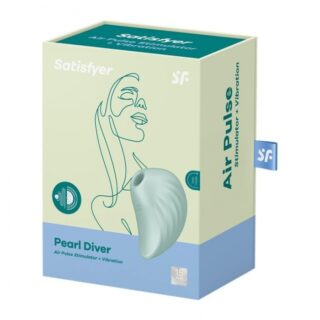 Stimulator Clitoris Pearl Diver Air Pulse+Vibration USB Silicon Verde