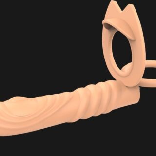 Inel Dublu de Penis Extra Sensations cu Stimulator Anal Silicon Natural