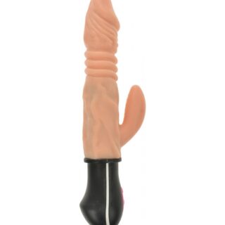 Vibrator Rabbit Thrust 10 Moduri Vibratii+Miscare Sus-Jos+Functie Incalzire USB 24.5 cm