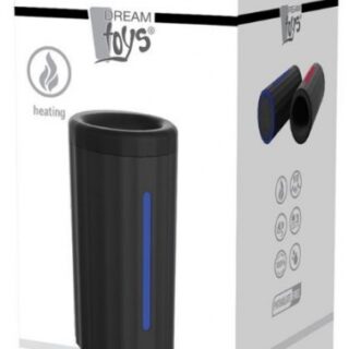 Masturbator Vibratii&Pulsatii&Incalzire Silicon Negru 14.2 cm Mr. Pleasure