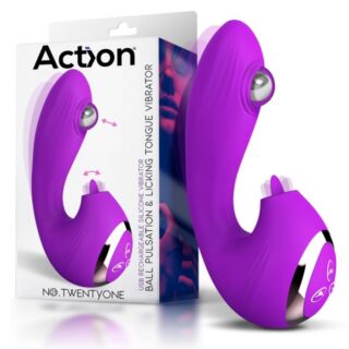 Stimulator No. 21 Ball Pulsation & Licking Tongue, Silicon, USB, Mov