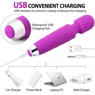 Vibrator Masaj Layla 20 Moduri Vibratii+8 Intensitati de Viteza USB Silicon Mov