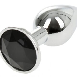 Dop Anal Metallic Buttplug Small Argintiu/Negru