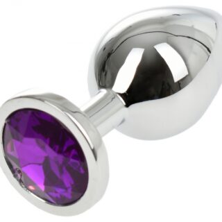 Dop Anal Metallic Buttplug Medium Argintiu/Mov