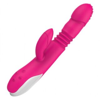 Vibrator Iepuras Thrusting&Heating Ava, 12 Moduri Vibratii, Silicon, Roz, 23 cm