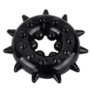 Inel de Penis Elastic Super Spikes Negru