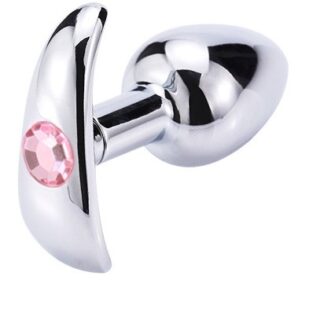 Dop Anal Metalic Small Anchor Base Cristal Roz 7 cm