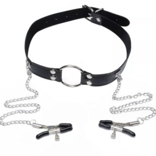 Calus Open Mouth cu Clame Sfarcuri, Negru/Argintiu