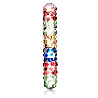 Dildo Colourful din Sticla, 17.5 cm
