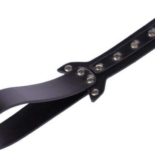 Padela cu Capse Aurii, Piele Ecologica, Negru, 29 cm