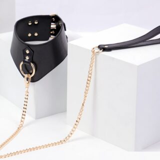 Set Zgarda si Lesa Tight Me Stronger, Negru/Auriu