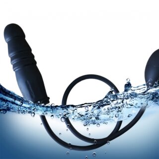 Dildo Gonflabil cu Balon, Negru, 16 cm