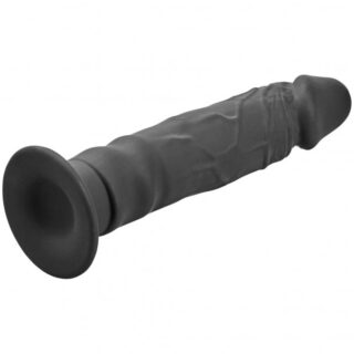 Dildo Realist Silicon cu Ventuza Dylan, Negru, 13.5 cm