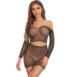 Set Stardust 2 Piese Top si Fusta, Negru, S/M