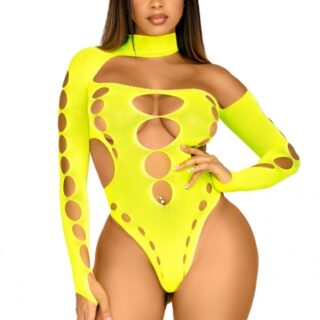 Body Leg Avenue Cut Out Thong Back, Neon