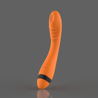 Vibrator Punctul G Terra, 7 Moduri Vibratii, 4 Viteze, Silicon, USB, Portocaliu/Negru, 22.5 cm