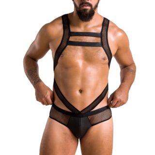 Body Victor din Piele Ecologica si Plasa, Negru, S/M