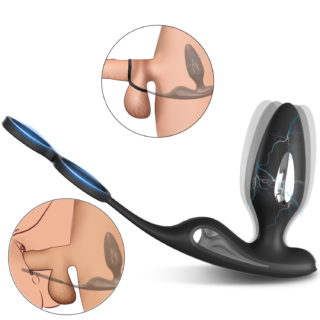 Stimulator Dustin, 9 Moduri Vibratii, 3 Moduri Electrostimulare, Silicon, Negru, 12.6 cm