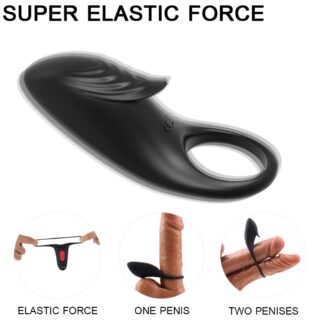 Inel Penis Thrill, 9 Moduri Vibratii, Silicon, USB, Negru
