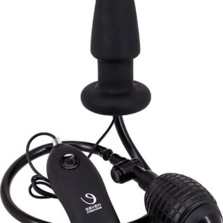 Dop Anal Gonflabil cu Vibratii Silicon Negru 12 cm Fanny Hill's