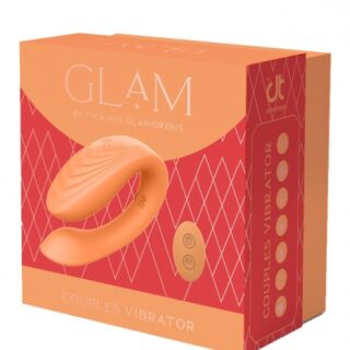 Vibrator Cuplu Glam, 7 Moduri Vibratii, Remote Control, Silicon, USB, Portocaliu