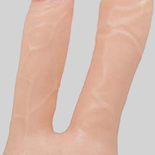 Dildo Dublu Realist Maximus, PVC, Natural, 18 cm