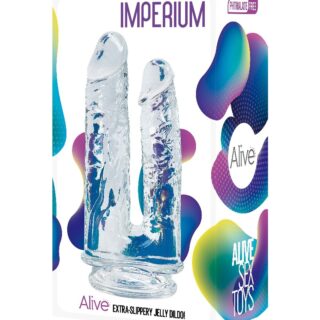Dildo Dublu Imperium Jelly cu Ventuza Transparent