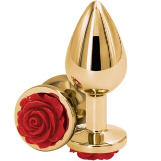 Dop Anal Medium Metalic Rear Assets Rose Shape Auriu/Rosu