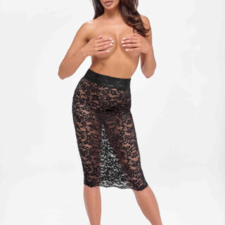 Fusta Sexy Midi cu Siret Ambivalence -S