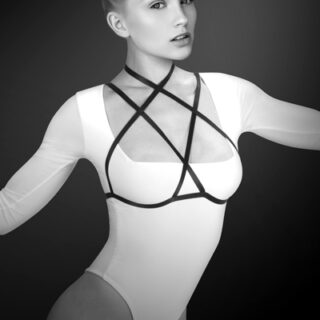 Harness de Piept Lola, Benzi Elastice Reglabile, Negru