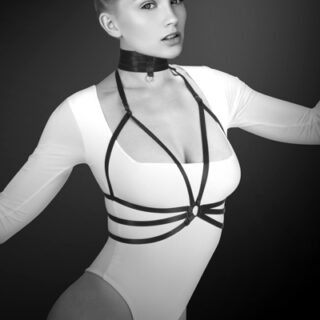 Harness de Piept Julia, Benzi Elastice Reglabile, Negru