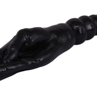 Dildo Dublu Fisting, PVC, Negru, 34 cm