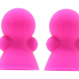 2 Ventuze cu Vibratii Thrill Me!, Silicon, Roz