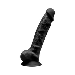 Dildo Thermo Reactive Silicon  cu Memorie Dubla Densitate Negru 20 cm